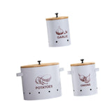 Maxbell 3 Pieces Potato Onion Garlic Canister with Aerating Holes for Pantry Picnics White