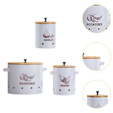 Maxbell 3 Pieces Potato Onion Garlic Canister with Aerating Holes for Pantry Picnics White