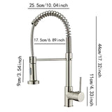 Maxbell Kitchen Sink Faucet Supplies Decor Single Handle for Office Vessel Farmhouse Silver