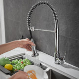 Maxbell Kitchen Sink Faucet Supplies Decor Single Handle for Office Vessel Farmhouse Silver