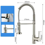 Maxbell Kitchen Sink Faucet Supplies Decor Single Handle for Office Vessel Farmhouse Silver