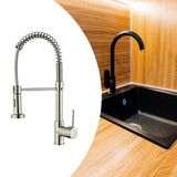 Maxbell Kitchen Sink Faucet Supplies Decor Single Handle for Office Vessel Farmhouse Silver