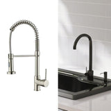 Maxbell Kitchen Sink Faucet Supplies Decor Single Handle for Office Vessel Farmhouse Silver