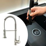 Maxbell Kitchen Sink Faucet Supplies Decor Single Handle for Office Vessel Farmhouse Silver