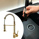 Maxbell Kitchen Sink Faucet Supplies Decor Single Handle for Office Vessel Farmhouse Gold