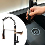 Maxbell Kitchen Faucet Supplies Classical Decor Mixer Tap for Home Farmhouse Laundry Black and Rose Gold
