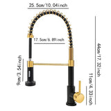 Maxbell Kitchen Sink Faucet Supplies Decor Single Handle for Office Vessel Farmhouse Black and Gold
