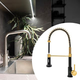 Maxbell Kitchen Sink Faucet Supplies Decor Single Handle for Office Vessel Farmhouse Black and Gold