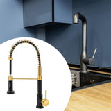 Maxbell Kitchen Sink Faucet Supplies Decor Single Handle for Office Vessel Farmhouse Black and Gold
