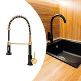Maxbell Kitchen Sink Faucet Supplies Decor Single Handle for Office Vessel Farmhouse Black and Gold
