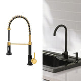 Maxbell Kitchen Sink Faucet Supplies Decor Single Handle for Office Vessel Farmhouse Black and Gold