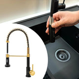 Maxbell Kitchen Sink Faucet Supplies Decor Single Handle for Office Vessel Farmhouse Black and Gold