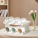 Maxbell Cup Storage Rack Basement Drinks Kitchen Organization Water Bottle Organizer 33x22x15cm Milky