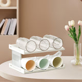Maxbell Cup Storage Rack Basement Drinks Kitchen Organization Water Bottle Organizer 33x22x15cm Clear