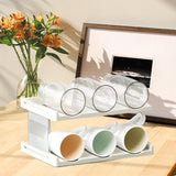 Maxbell Cup Storage Rack Basement Drinks Kitchen Organization Water Bottle Organizer 33x22x15cm Clear