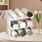 Maxbell Cup Storage Rack Basement Drinks Kitchen Organization Water Bottle Organizer 33x22x27.5cm Milky