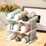 Maxbell Cup Storage Rack Basement Drinks Kitchen Organization Water Bottle Organizer 33x22x27.5cm Clear