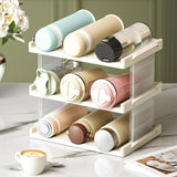 Maxbell Cup Storage Rack Basement Drinks Kitchen Organization Water Bottle Organizer 33x22x27.5cm Clear