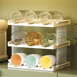 Maxbell Cup Storage Rack Basement Drinks Kitchen Organization Water Bottle Organizer 33x22x27.5cm Clear