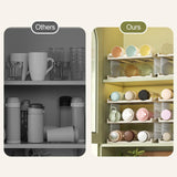 Maxbell Cup Storage Rack Basement Drinks Kitchen Organization Water Bottle Organizer 33x22x27.5cm Clear