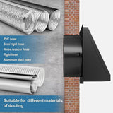 Maxbell Dryer Vent Cover Outside Weatherproof Easy Installation Versatile Protection Black