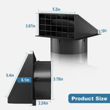 Maxbell Dryer Vent Cover Outside Weatherproof Easy Installation Versatile Protection Black