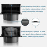 Maxbell Dryer Vent Cover Outside Weatherproof Easy Installation Versatile Protection Black