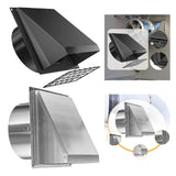 Maxbell Dryer Vent Cover Outside Weatherproof Easy Installation Versatile Protection Black