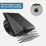 Maxbell Dryer Vent Cover Outside Weatherproof Easy Installation Versatile Protection Black