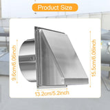Maxbell Dryer Vent Cover Outside Weatherproof Easy Installation Versatile Protection Silver