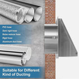 Maxbell Dryer Vent Cover Outside Weatherproof Easy Installation Versatile Protection Silver