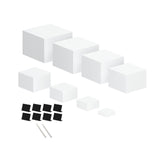 Maxbell 8x Acrylic Display Boxes White Buffet Riser for Toys Figures Cake Collection