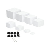 Maxbell 8x Acrylic Display Boxes White Buffet Riser for Toys Figures Cake Collection