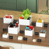 Maxbell 8x Acrylic Display Boxes White Buffet Riser for Toys Figures Cake Collection