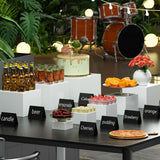 Maxbell 8x Acrylic Display Boxes White Buffet Riser for Toys Figures Cake Collection