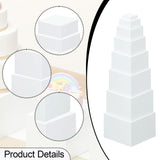 Maxbell 8x Acrylic Display Boxes White Buffet Riser for Toys Figures Cake Collection