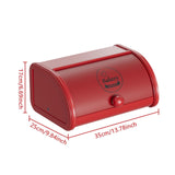 Maxbell Metal Bread Box Roll Top Bread Container for Entryway Kitchen Counter Pantry L Red