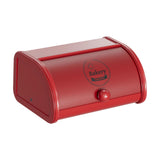 Maxbell Metal Bread Box Roll Top Bread Container for Entryway Kitchen Counter Pantry L Red