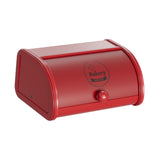 Maxbell Metal Bread Box Roll Top Bread Container for Entryway Kitchen Counter Pantry L Red