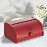 Maxbell Metal Bread Box Roll Top Bread Container for Entryway Kitchen Counter Pantry L Red