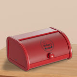 Maxbell Metal Bread Box Roll Top Bread Container for Entryway Kitchen Counter Pantry L Red