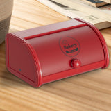 Maxbell Metal Bread Box Roll Top Bread Container for Entryway Kitchen Counter Pantry L Red
