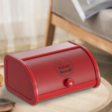 Maxbell Metal Bread Box Roll Top Bread Container for Entryway Kitchen Counter Pantry L Red