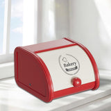 Maxbell Metal Bread Box Roll Top Bread Container for Entryway Kitchen Counter Pantry S White and Red