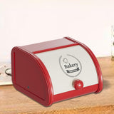 Maxbell Metal Bread Box Roll Top Bread Container for Entryway Kitchen Counter Pantry S White and Red