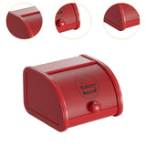 Maxbell Metal Bread Box Roll Top Bread Container for Entryway Kitchen Counter Pantry S Red