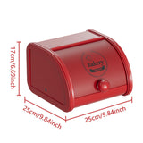 Maxbell Metal Bread Box Roll Top Bread Container for Entryway Kitchen Counter Pantry S Red