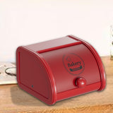 Maxbell Metal Bread Box Roll Top Bread Container for Entryway Kitchen Counter Pantry S Red