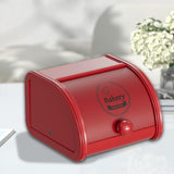 Maxbell Metal Bread Box Roll Top Bread Container for Entryway Kitchen Counter Pantry S Red
