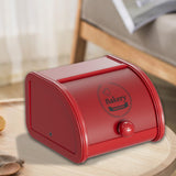 Maxbell Metal Bread Box Roll Top Bread Container for Entryway Kitchen Counter Pantry S Red